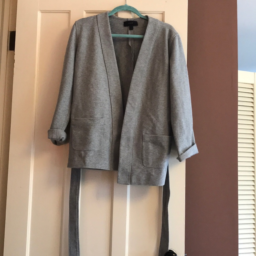 J Crew Grey Sweatshirt Blazer sz M